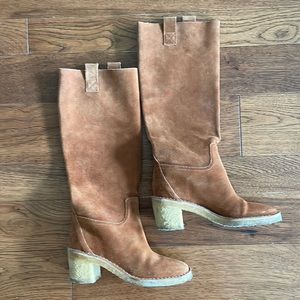 Marc Jacob suede brown boots with lug sole 36